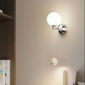 Iron Glass Spherical Bedroom Wall Lamp