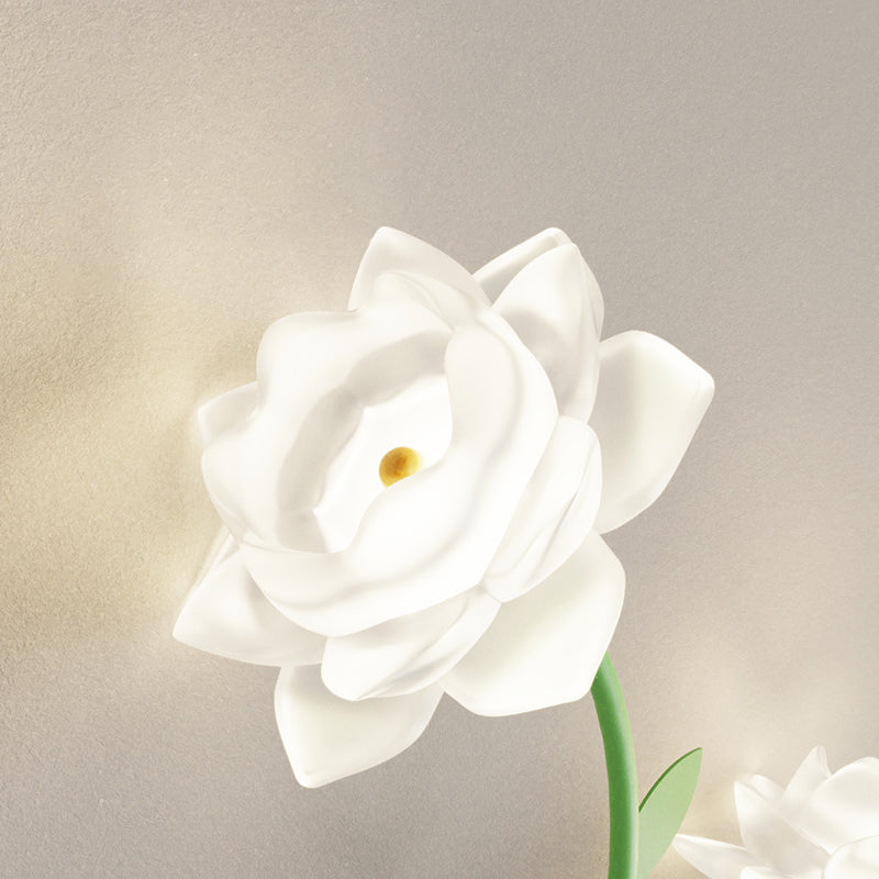 Iron Rose Flower Glass Wall Lamp