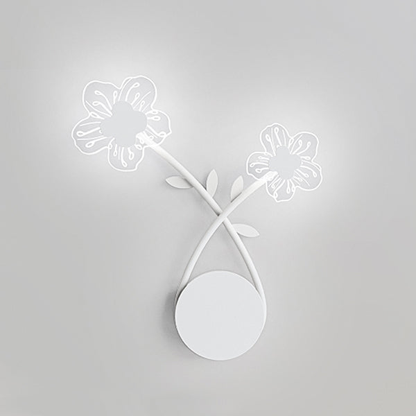 Iron Rose Flower Glass Wall Lamp