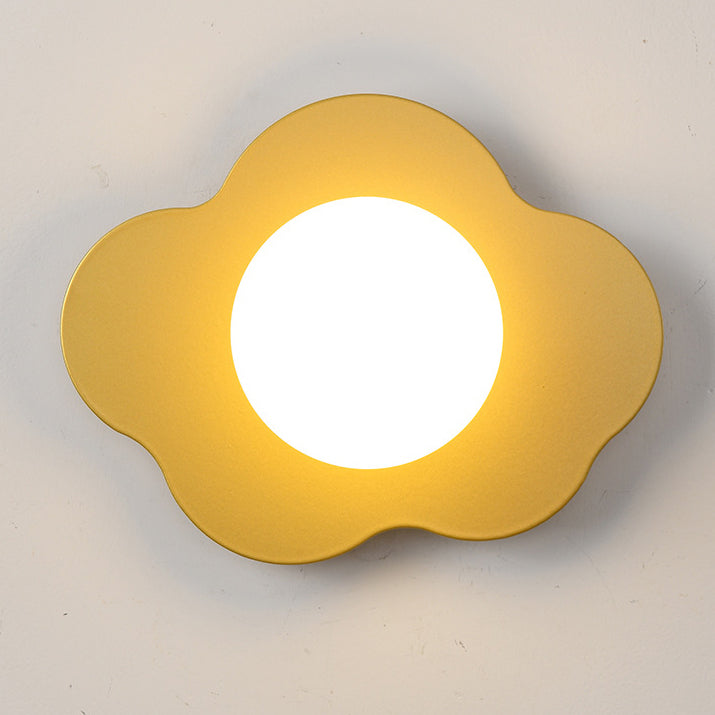 Iron Flower Glass Living Wall Lamp