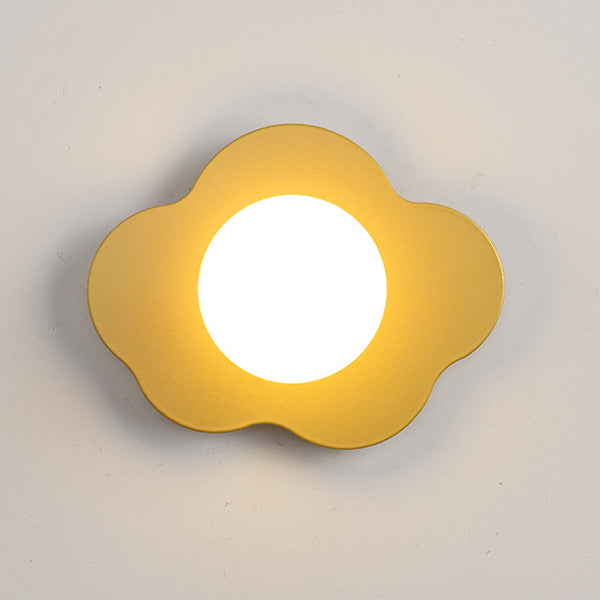 Iron Flower Glass Living Wall Lamp