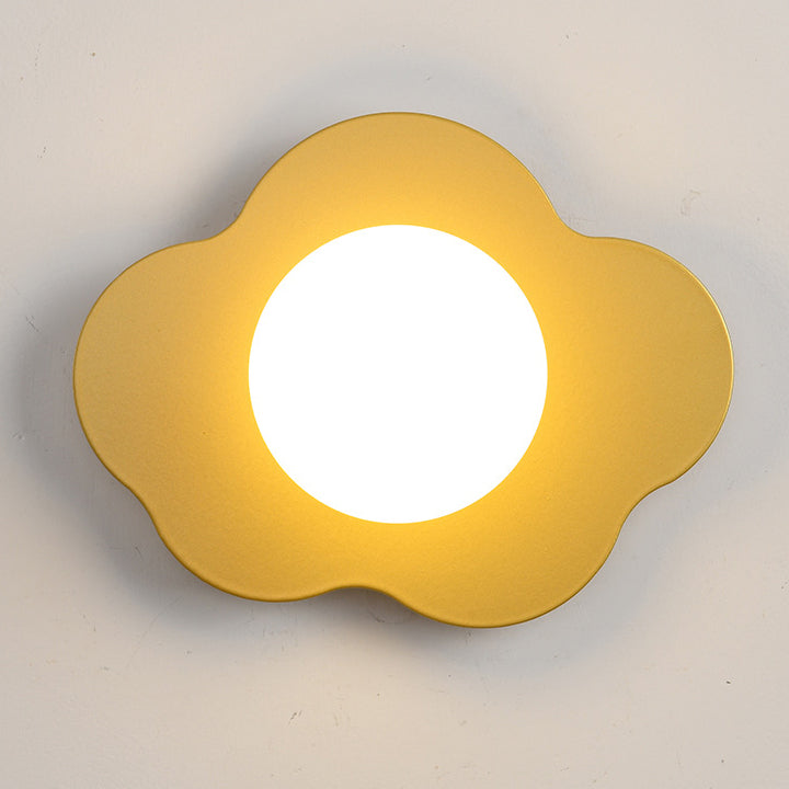 Iron Flower Glass Living Wall Lamp