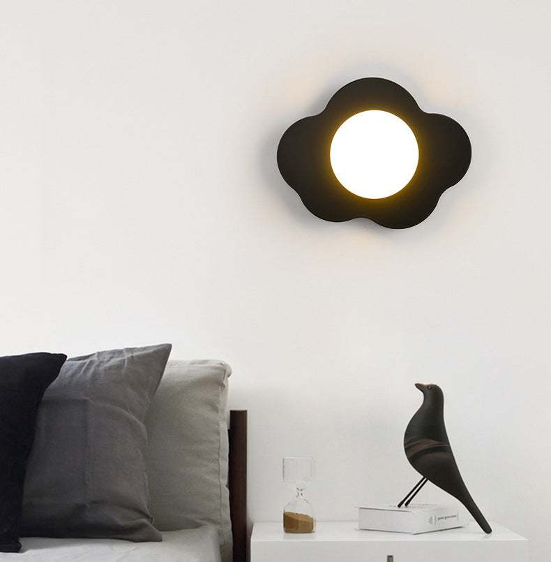 Iron Flower Glass Living Wall Lamp