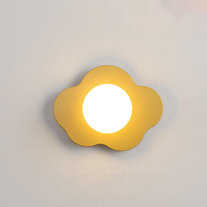 Iron Flower Glass Living Wall Lamp