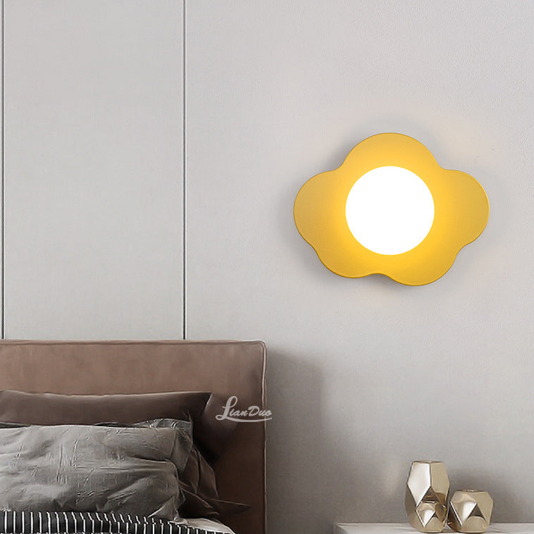 Iron Flower Glass Living Wall Lamp
