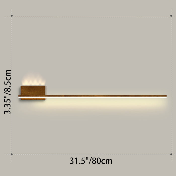 Aluminum Walnut Wood Grain Wall Lamp