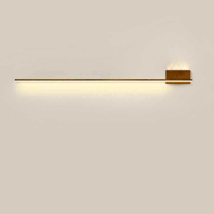 Aluminum Walnut Wood Grain Wall Lamp