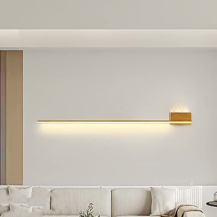 Aluminum Walnut Wood Grain Wall Lamp
