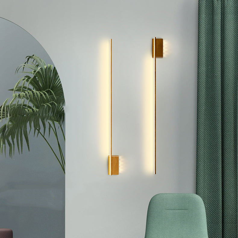 Aluminum Walnut Wood Grain Wall Lamp