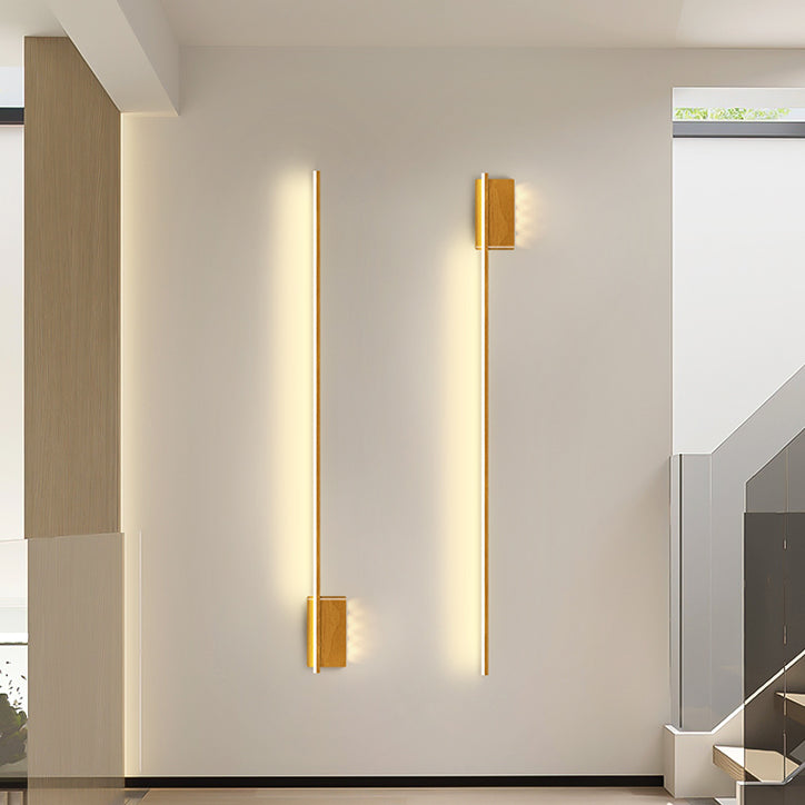 Aluminum Walnut Wood Grain Wall Lamp