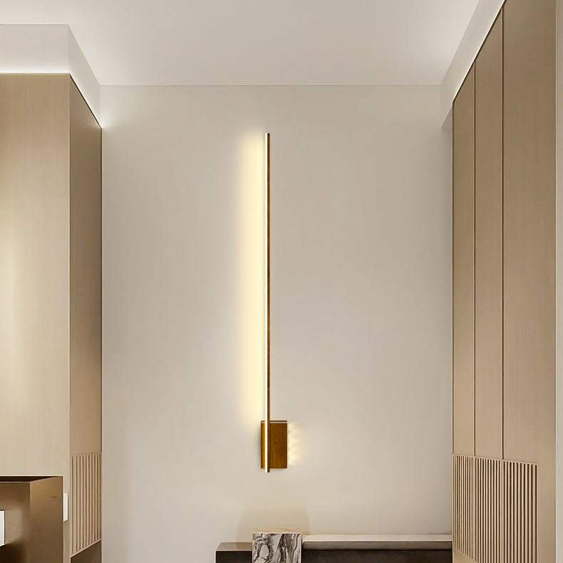 Aluminum Walnut Wood Grain Wall Lamp