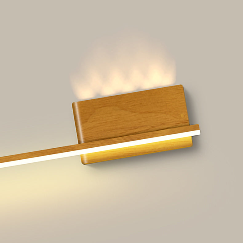 Aluminum Walnut Wood Grain Wall Lamp