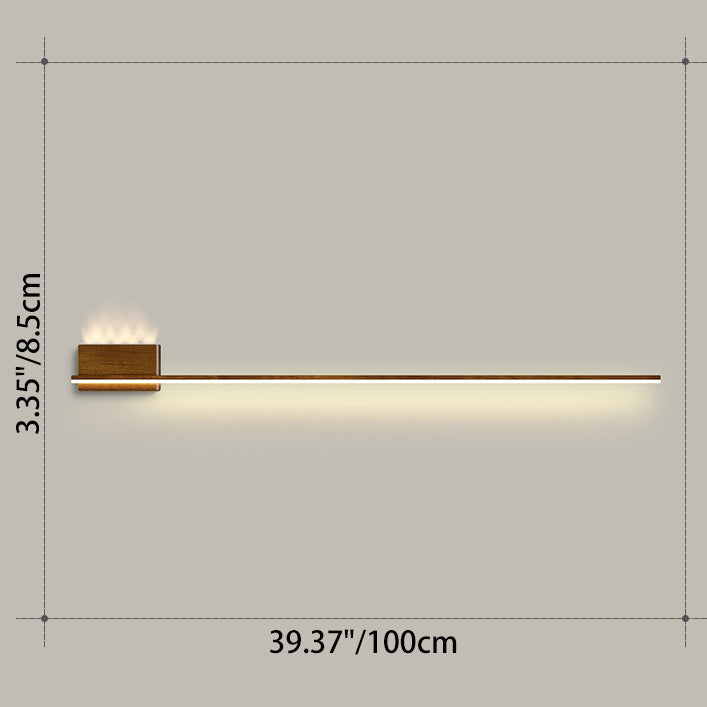 Aluminum Walnut Wood Grain Wall Lamp