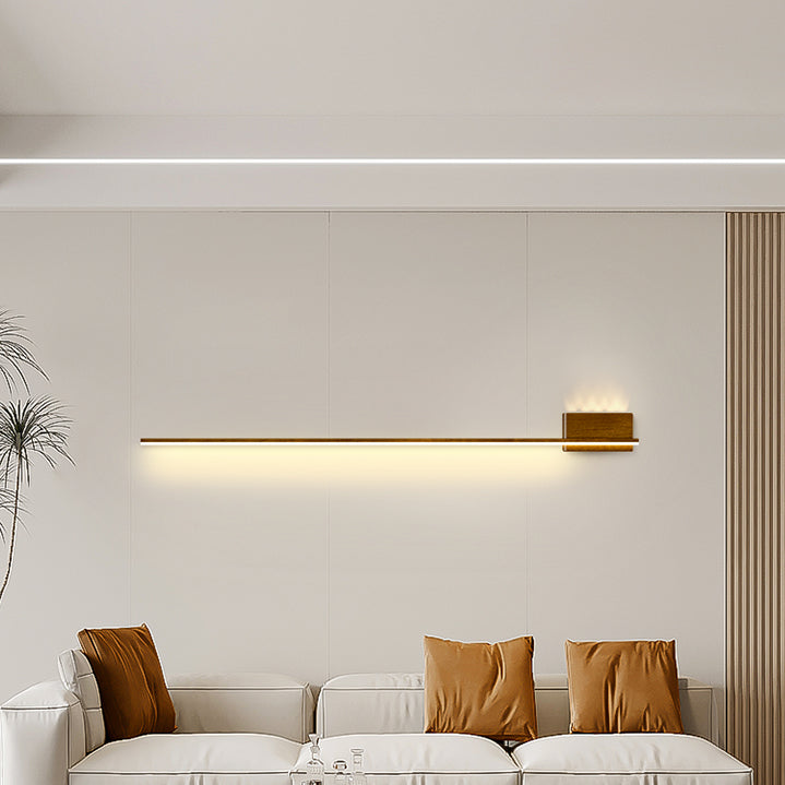 Aluminum Walnut Wood Grain Wall Lamp