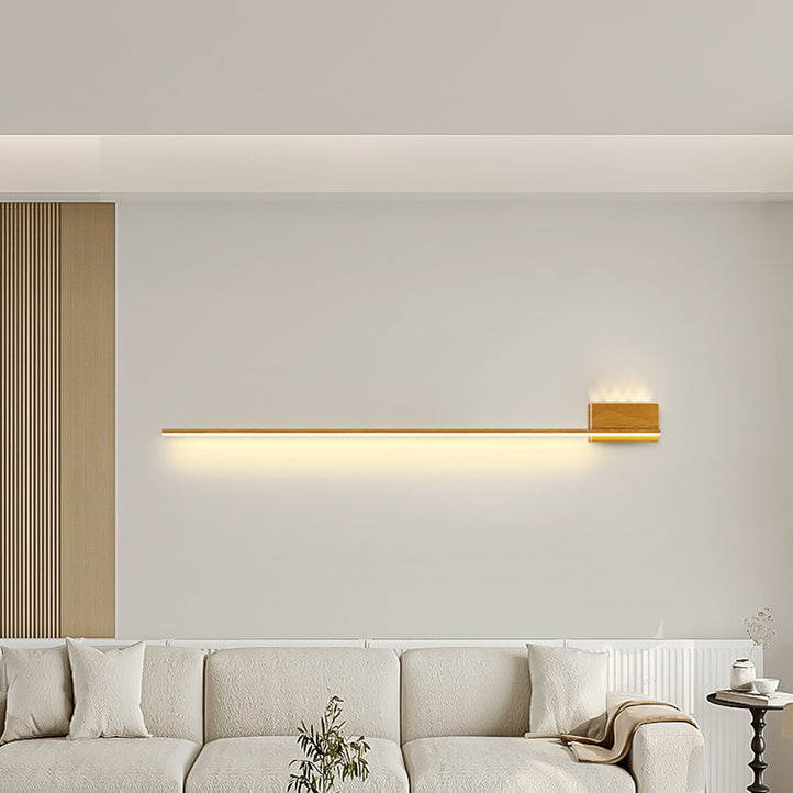 Aluminum Walnut Wood Grain Wall Lamp