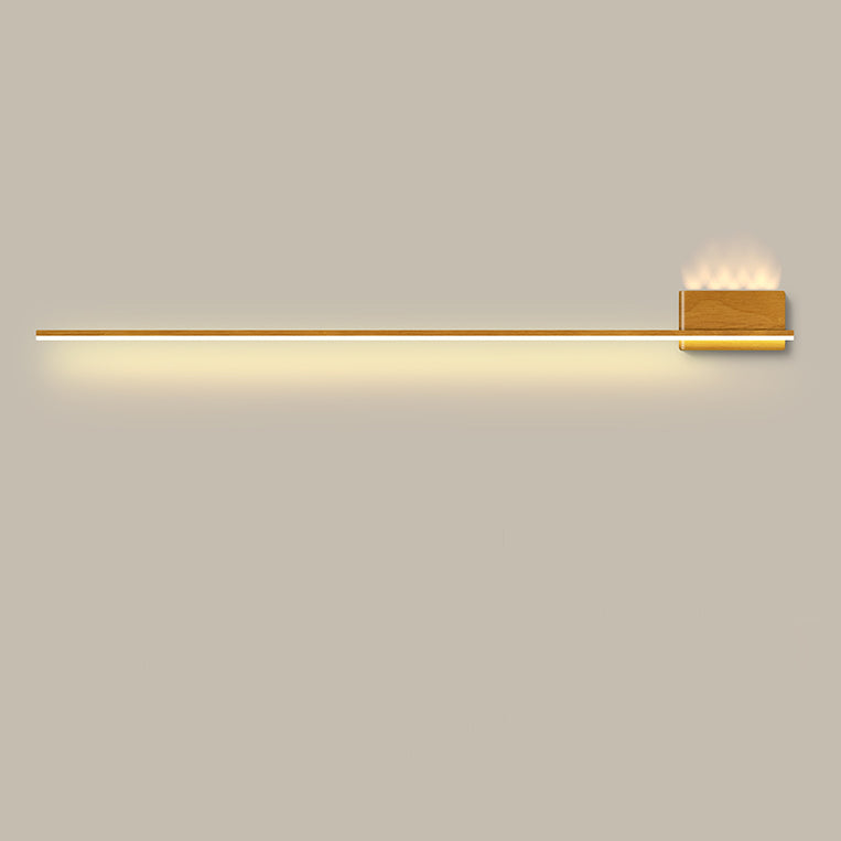 Aluminum Walnut Wood Grain Wall Lamp