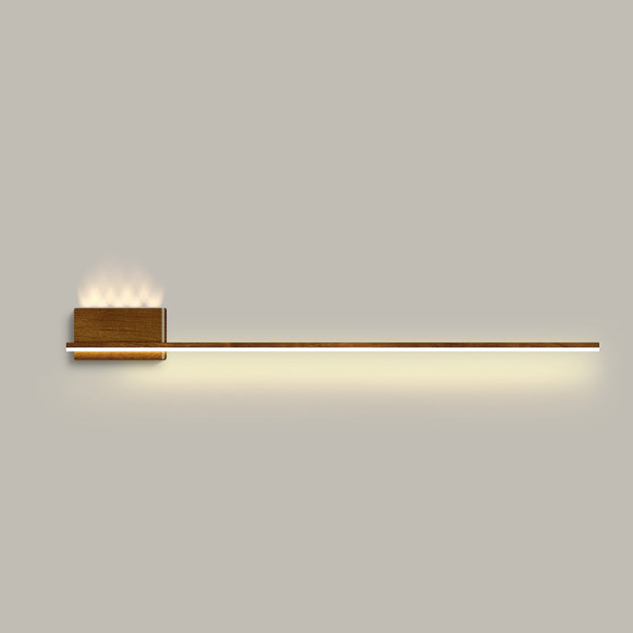 Aluminum Walnut Wood Grain Wall Lamp