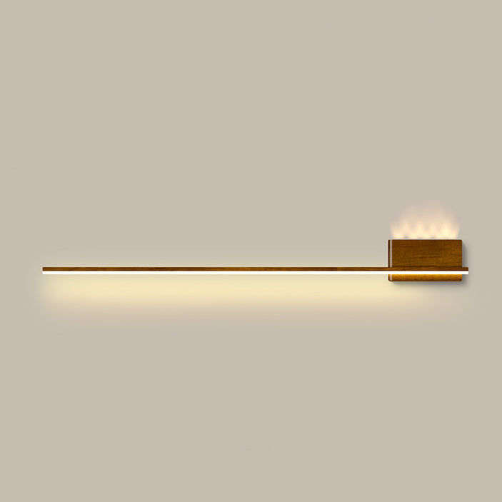 Aluminum Walnut Wood Grain Wall Lamp