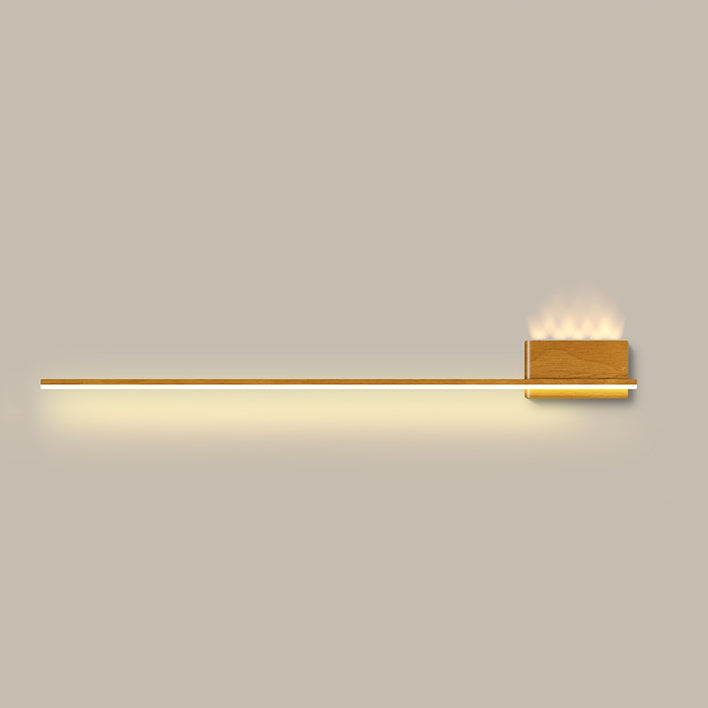 Aluminum Walnut Wood Grain Wall Lamp