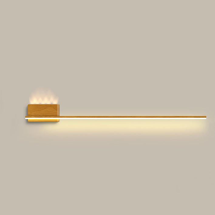 Aluminum Walnut Wood Grain Wall Lamp