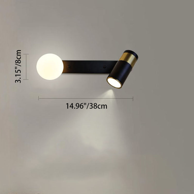 Iron Aluminum Cylinder Rotatable 2-Light Wall Lamp