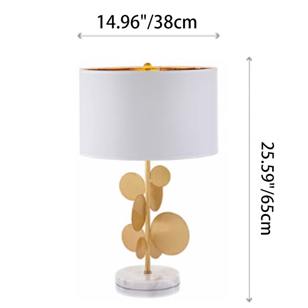 Fabric Cylinder Marble Study Table Lamp