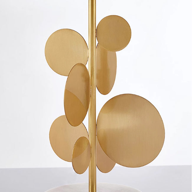 Fabric Cylinder Marble Study Table Lamp