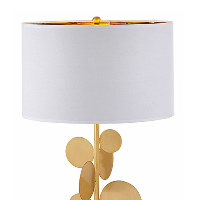 Fabric Cylinder Marble Study Table Lamp