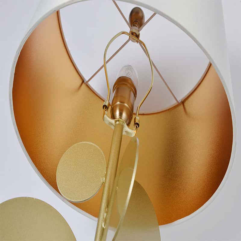 Fabric Cylinder Marble Study Table Lamp