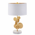 Fabric Cylinder Marble Study Table Lamp