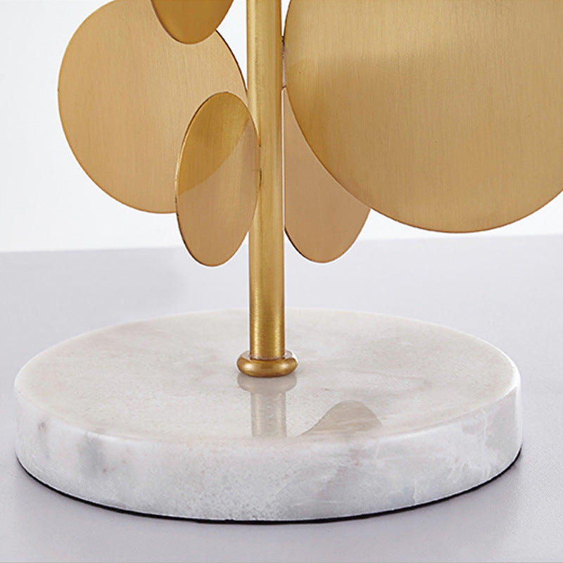 Fabric Cylinder Marble Study Table Lamp