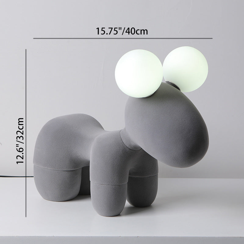 Cartoon Childlike Pony Plush 2-Light Table Lamp