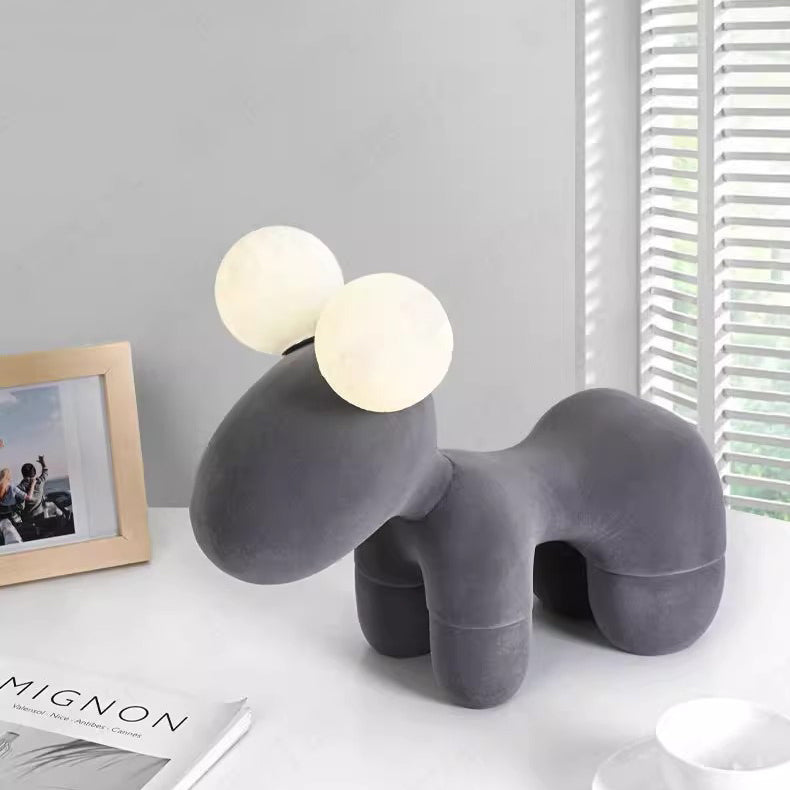 Cartoon Childlike Pony Plush 2-Light Table Lamp