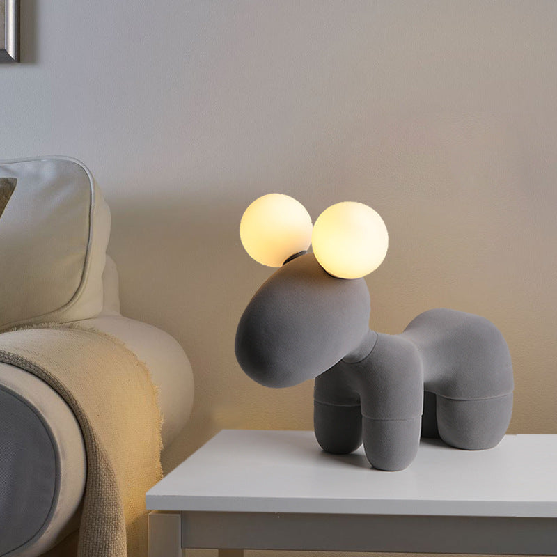 Cartoon Childlike Pony Plush 2-Light Table Lamp