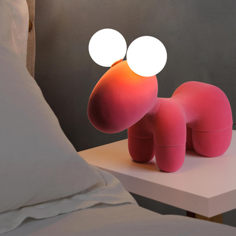Cartoon Childlike Pony Plush 2-Light Table Lamp