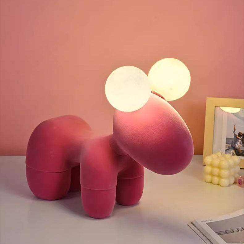 Cartoon Childlike Pony Plush 2-Light Table Lamp