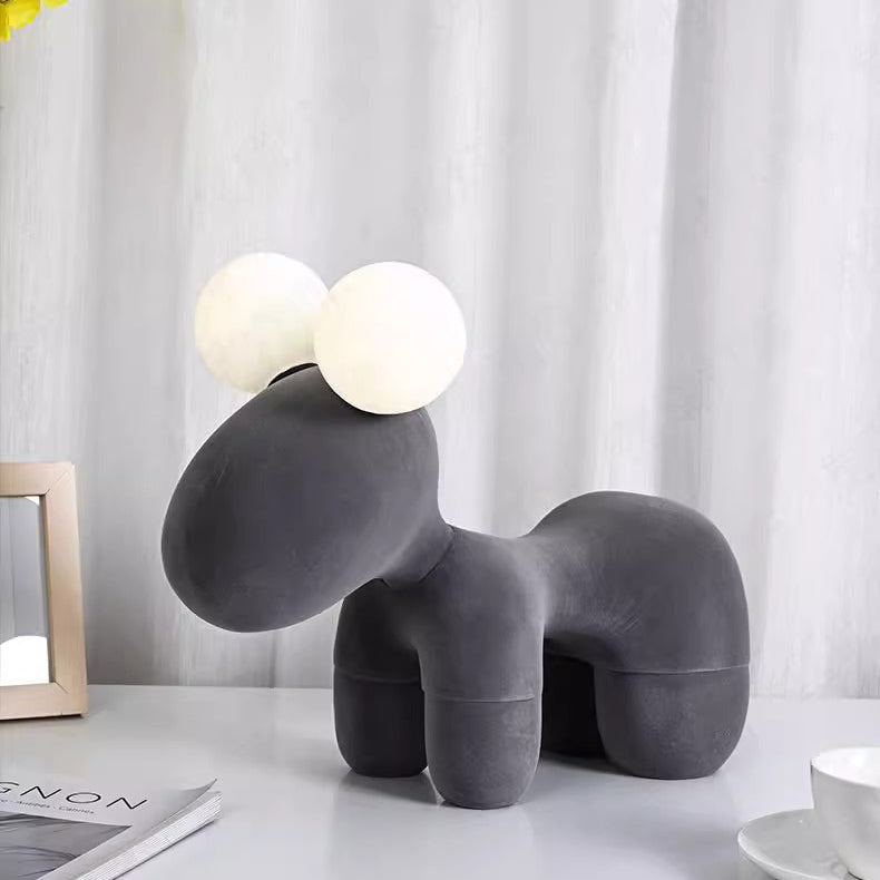Cartoon Childlike Pony Plush 2-Light Table Lamp