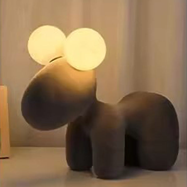 Cartoon Childlike Pony Plush 2-Light Table Lamp