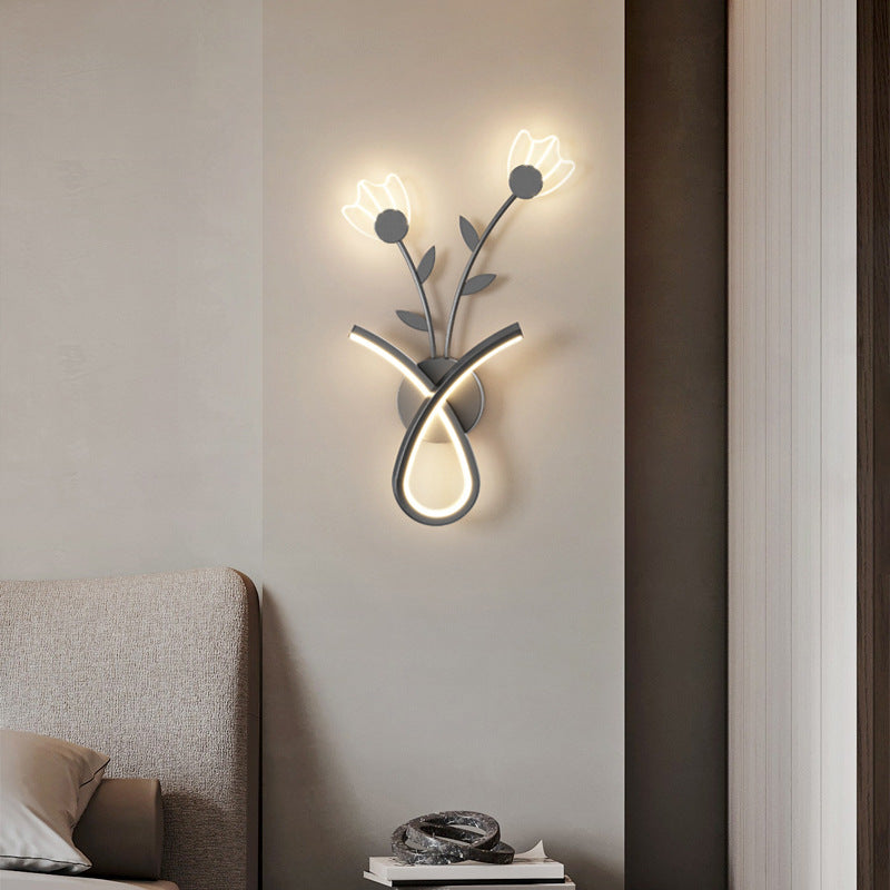 Iron Acrylic Flower Living Wall Lamp