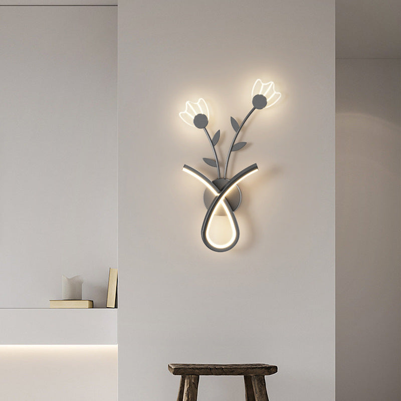 Iron Acrylic Flower Living Wall Lamp