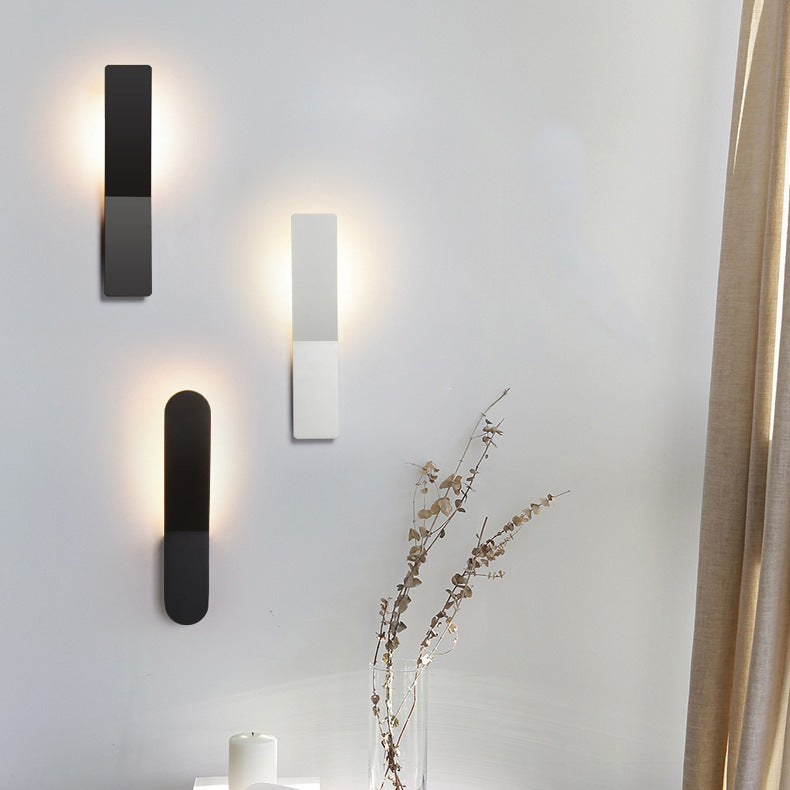 Rounded Aluminum Strip Living Wall Lamp
