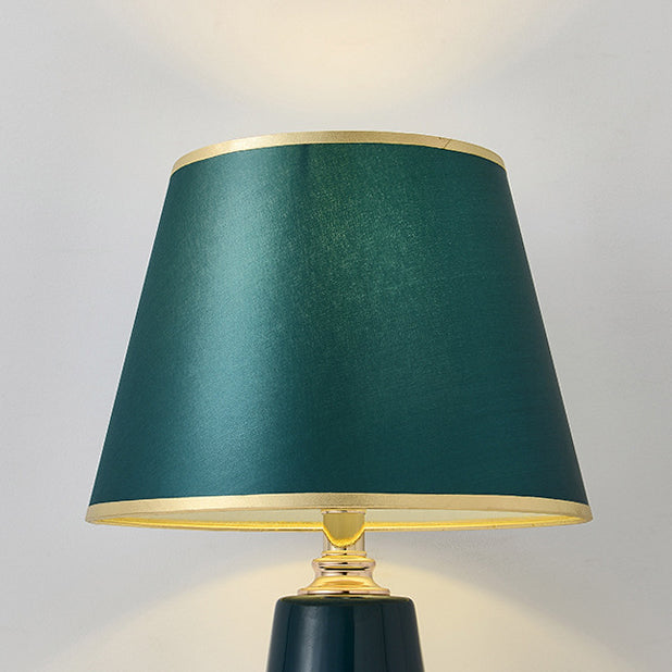 Fabric Round Ceramic Alloy Table Lamp