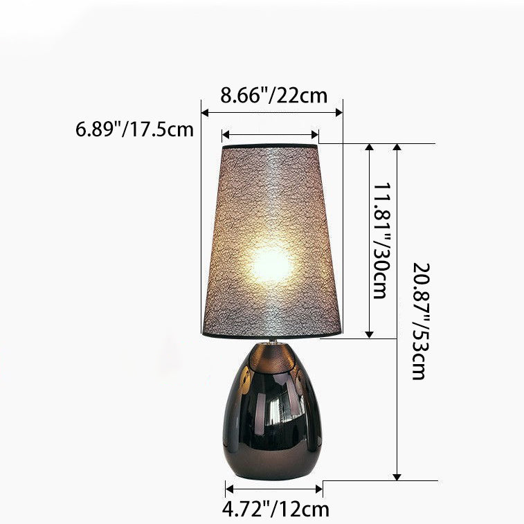 Fabric Hardware Round Bedroom Table Lamp