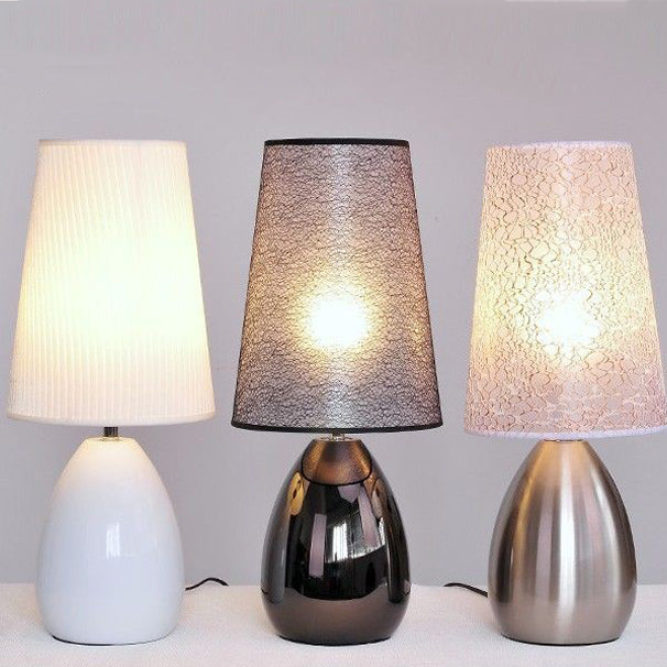 Fabric Hardware Round Bedroom Table Lamp