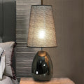 Fabric Hardware Round Bedroom Table Lamp
