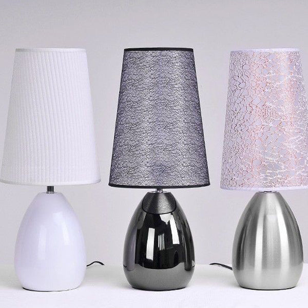 Fabric Hardware Round Bedroom Table Lamp