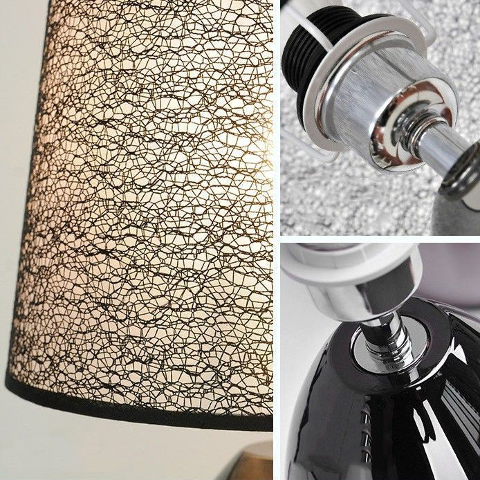 Fabric Hardware Round Bedroom Table Lamp