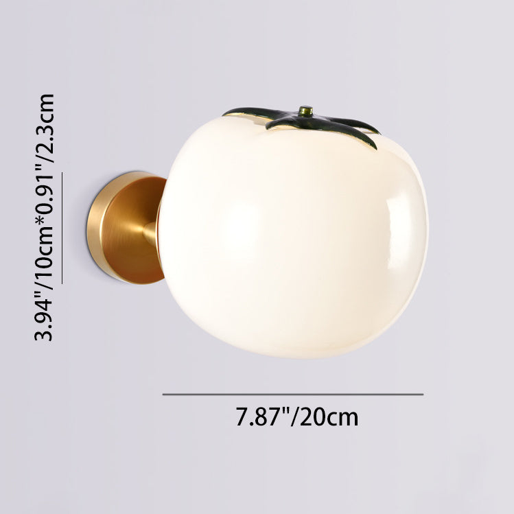 Simulation Vegetable Pumpkin Glass Wall Lamp