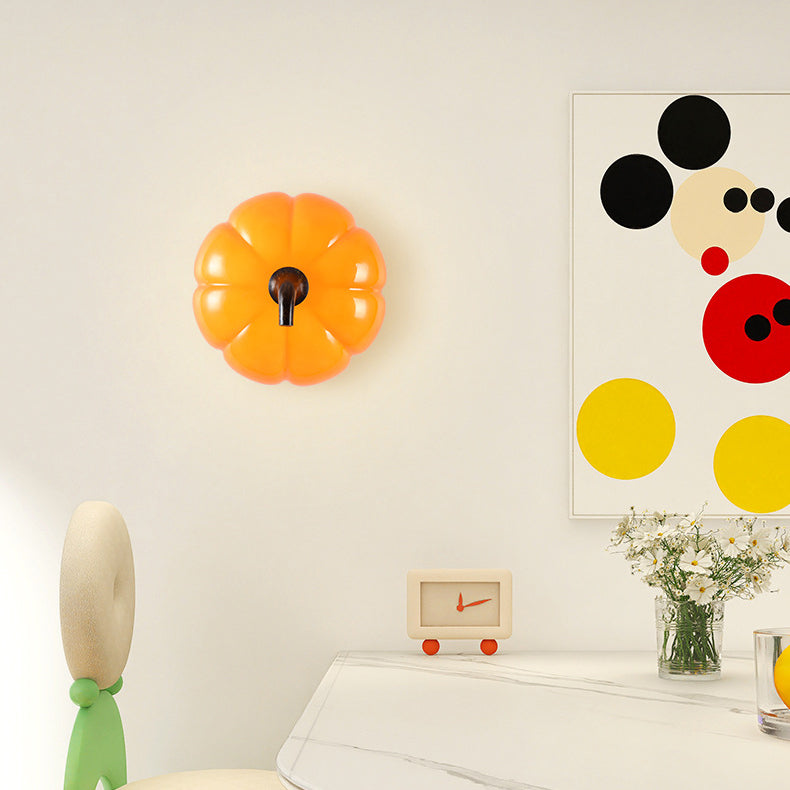 Simulation Vegetable Pumpkin Glass Wall Lamp