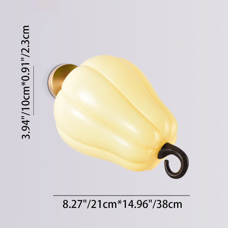Simulation Vegetable Pumpkin Glass Wall Lamp